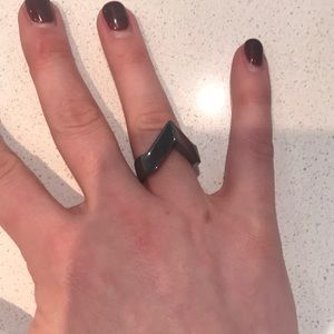 Vince camuto iron colored statement ring